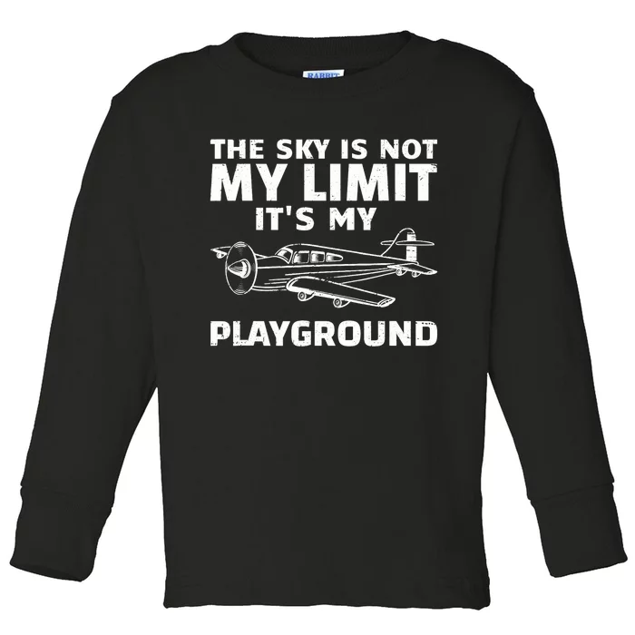 Funny Airplane For Aviation Pilot Airplane Lovers Toddler Long Sleeve Shirt