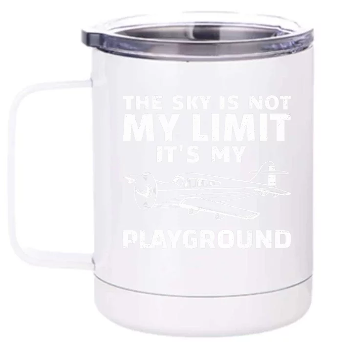 Funny Airplane For Aviation Pilot Airplane Lovers Front & Back 12oz Stainless Steel Tumbler Cup