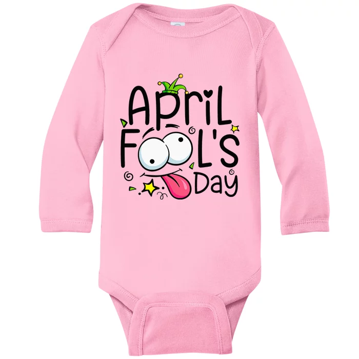 Funny April Fools Day 1st April Jokes Happy April Fools Day Baby Long Sleeve Bodysuit