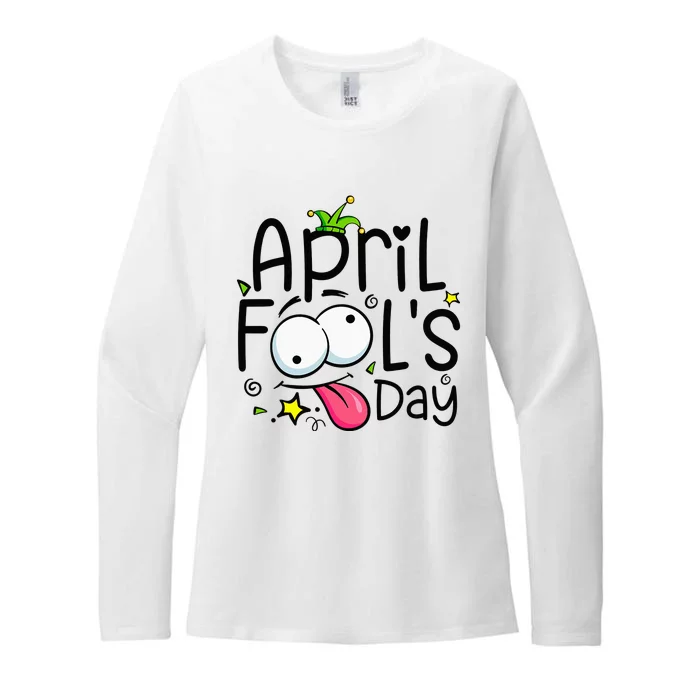 Funny April Fools Day 1st April Jokes Happy April Fools Day Womens CVC Long Sleeve Shirt