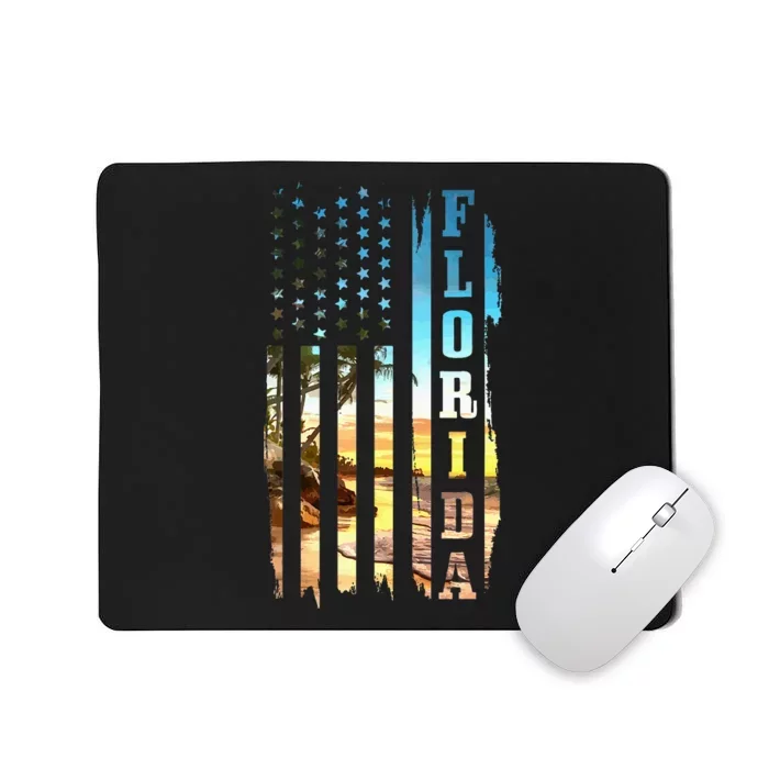 Florida American Flag Pride Beach Surfer Patriotic Mousepad