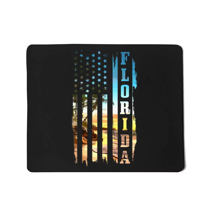 Florida American Flag Pride Beach Surfer Patriotic Mousepad