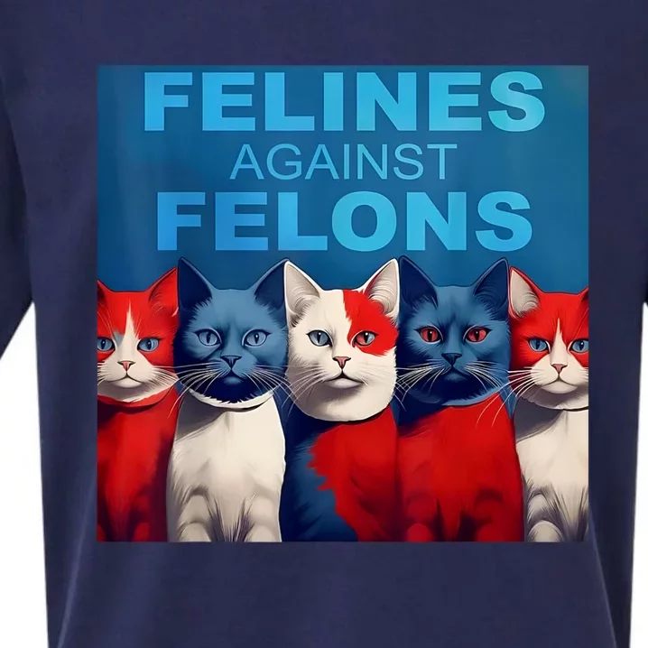 Felines Against Felons Showcasing Your Witty Side And Trendy Vibes Sueded Cloud Jersey T-Shirt