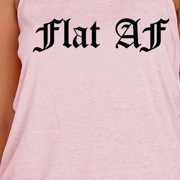 Flat Af Feminist Cancer Awareness Month Survivor Funny Meme Gift Women's Knotted Racerback Tank