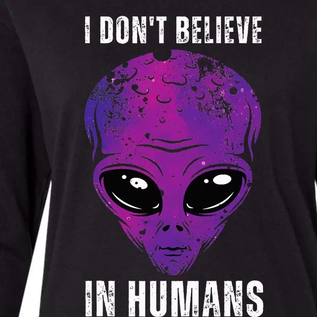 Funny Alien Face Halloween Costume Womens Cotton Relaxed Long Sleeve T-Shirt