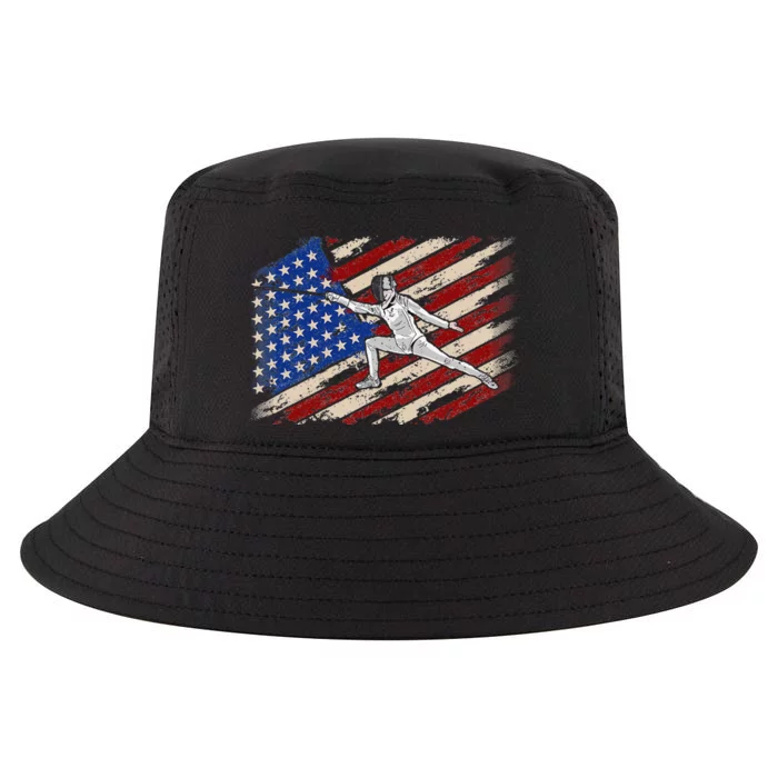 Fencing American Flag Fencer USA Foil Epee Saber Patriotic Cool Comfort Performance Bucket Hat