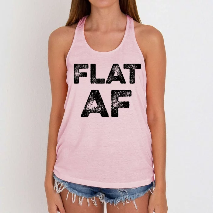 Flat Af Feminist Cancer Awareness Month Survivor Viral Meme Gift Women's Knotted Racerback Tank