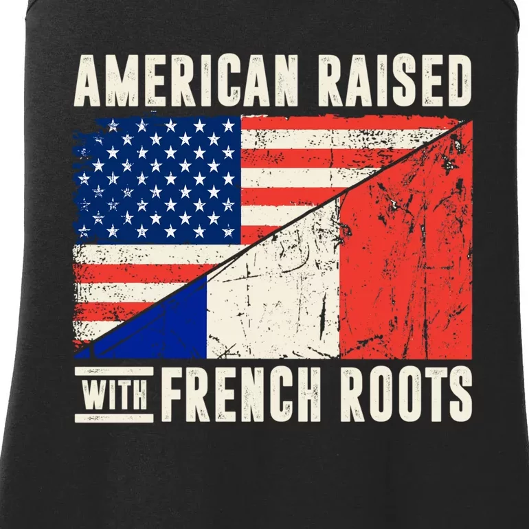 Flag American French Roots French American Funny Ladies Essential Tank