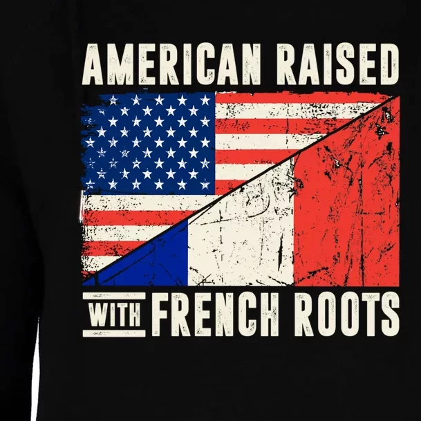 Flag American French Roots French American Funny Womens Funnel Neck Pullover Hood