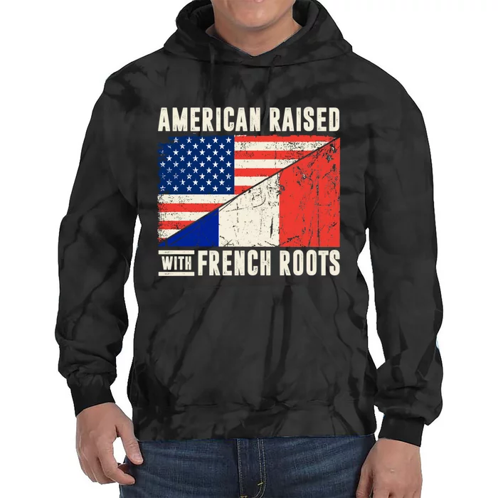 Flag American French Roots French American Funny Tie Dye Hoodie