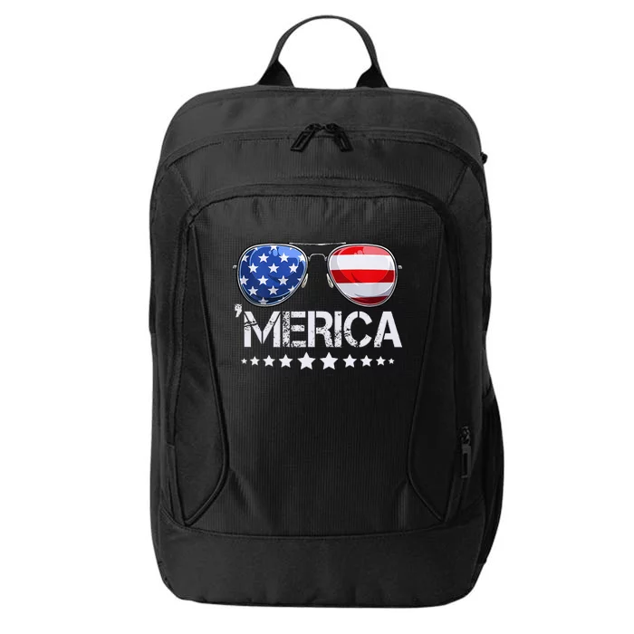 Funny American Flag Patriotic Fourth City Backpack