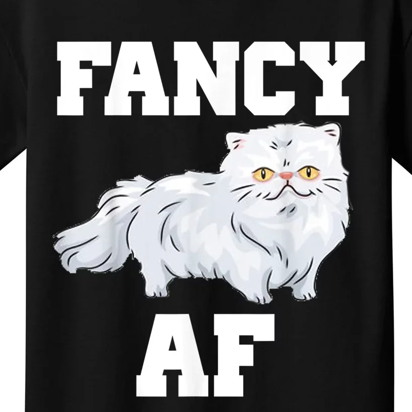 Fancy Af Funny White Persian Cat Kids T-Shirt