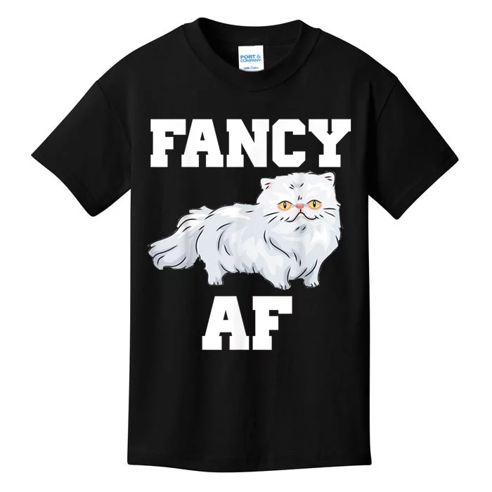 Fancy Af Funny White Persian Cat Kids T-Shirt