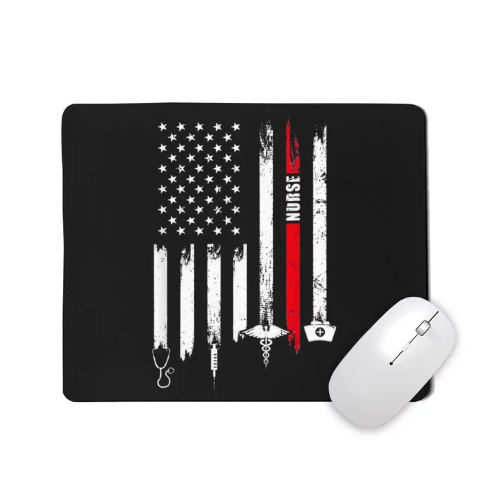 Funny American Flag Nurse Day Gift Idea Mousepad