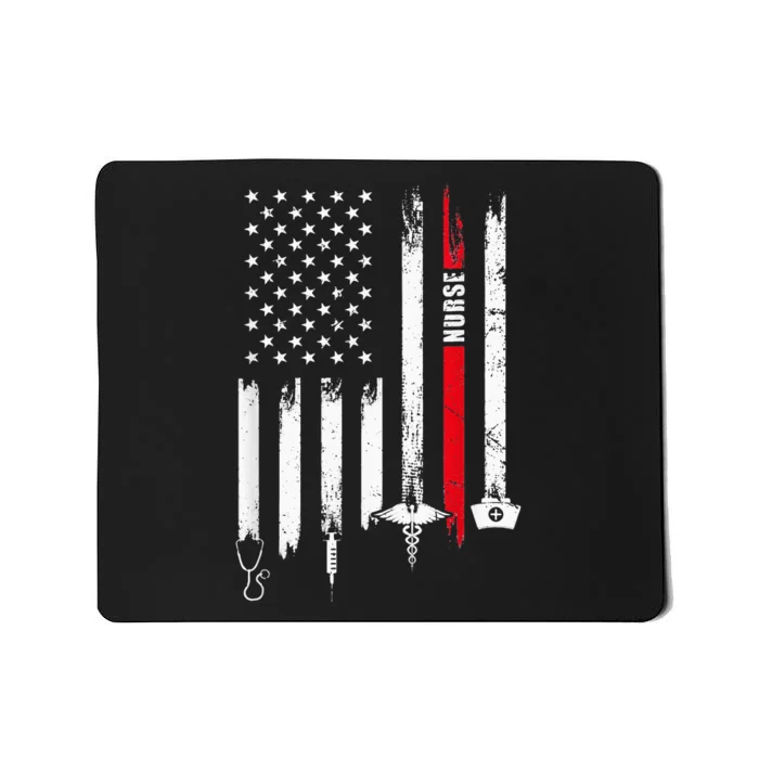 Funny American Flag Nurse Day Gift Idea Mousepad