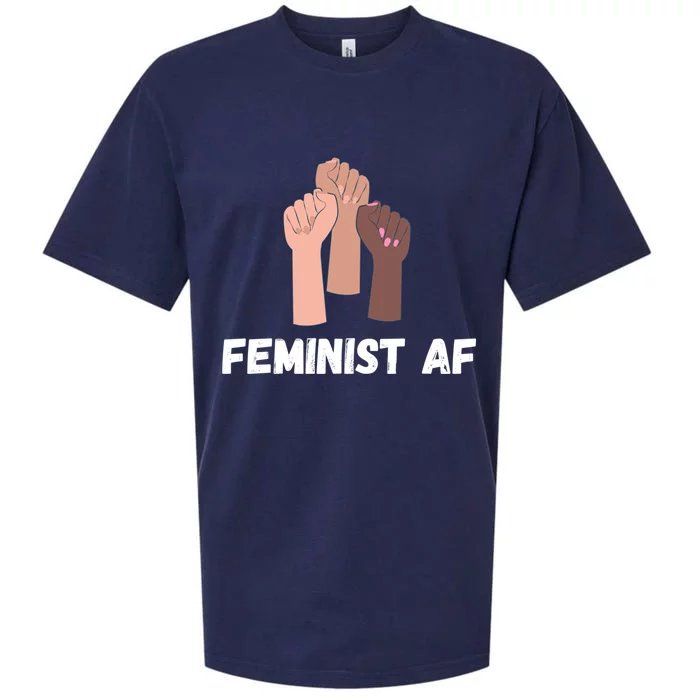 Feminist Af Feminist Gift Sueded Cloud Jersey T-Shirt