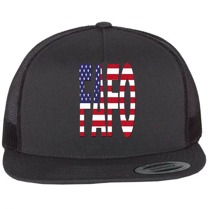 FAFO American Flag Flat Bill Trucker Hat