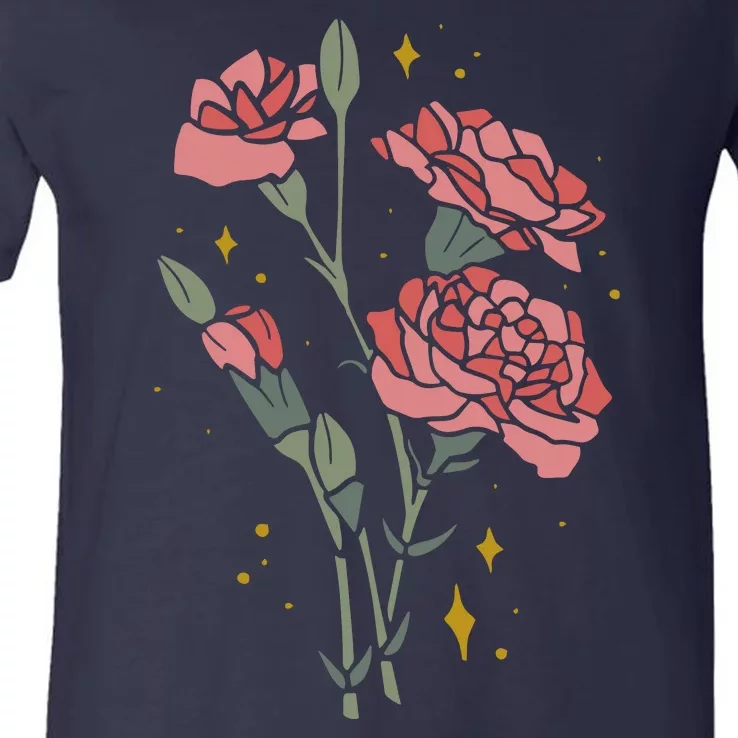 Flower Art V-Neck T-Shirt