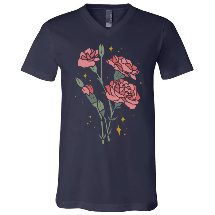 Flower Art V-Neck T-Shirt