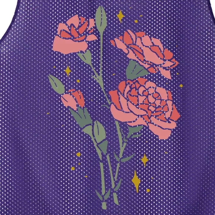 Flower Art Mesh Reversible Basketball Jersey Tank