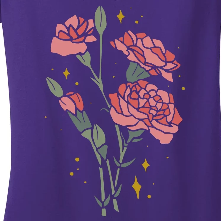 Flower Art Women's V-Neck T-Shirt