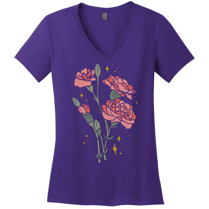 Flower Art Women's V-Neck T-Shirt