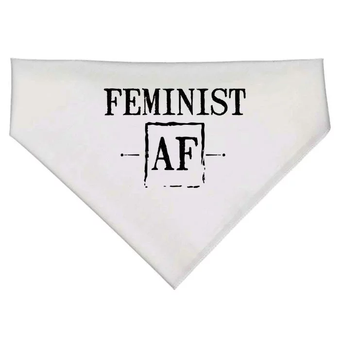 Feminist Af Funny Gift Funny Female Feminism 'S Rights Gift USA-Made Doggie Bandana