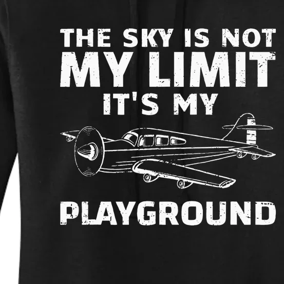 Funny Airplane For Wo Aviation Pilot Airplane Lovers Women's Pullover Hoodie