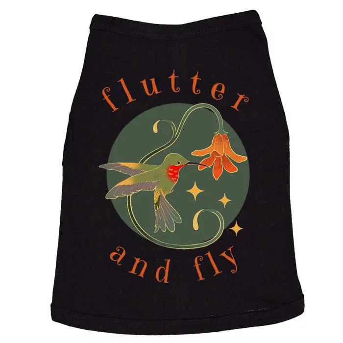 Flutter and Fly apparel hummingbird and flower Doggie Tank