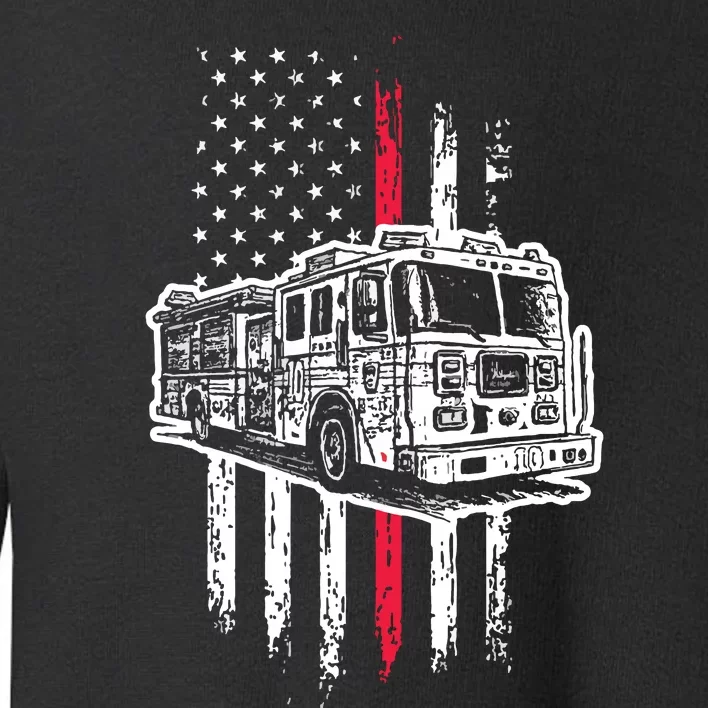 Fireman American Flag Red Line US Firefighter Toddler Sweatshirt