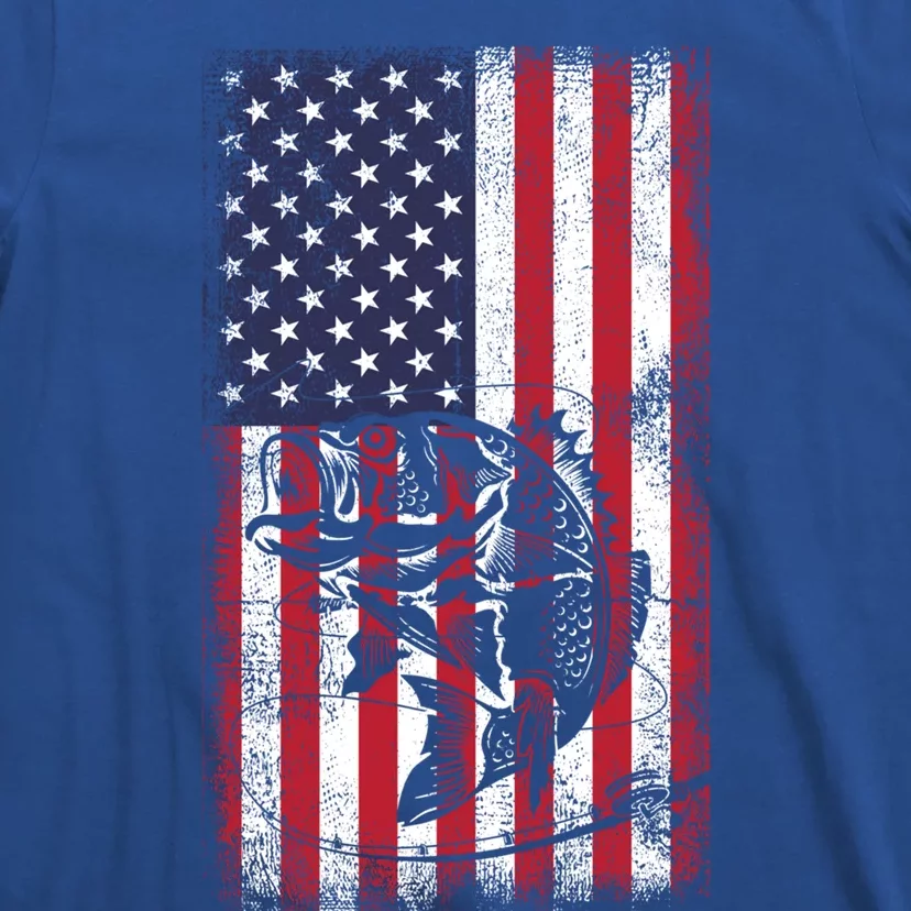 Fishing American Flag Fish Graphic Fisher Cool Gift T-Shirt