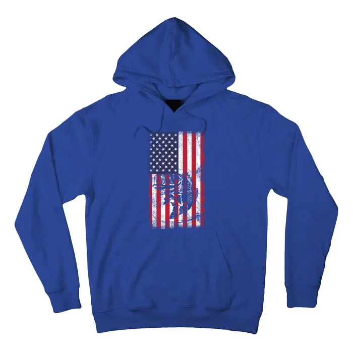 Fishing American Flag Fish Graphic Fisher Cool Gift Tall Hoodie