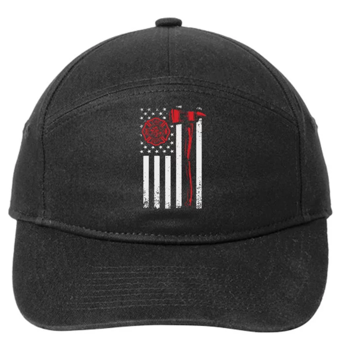 Fireman American Flag Graphics Firefighter 7-Panel Snapback Hat