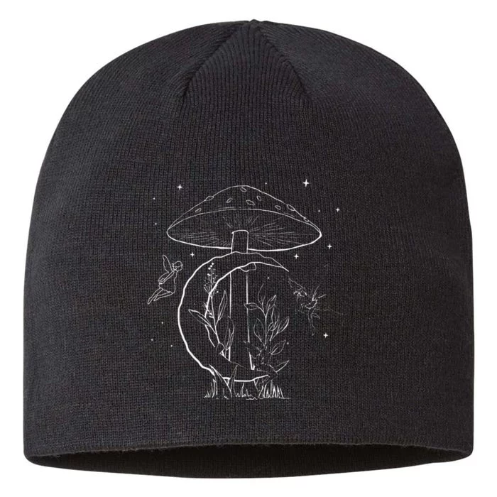 Fairycore Aesthetic Fairy Core Grunge Mushroom Moon Fairies 8 1/2in Sustainable Knit Beanie