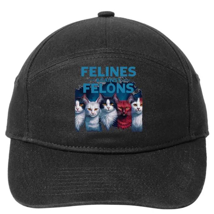 Felines Against Felons Kamala Harris 2024 For President 7-Panel Snapback Hat