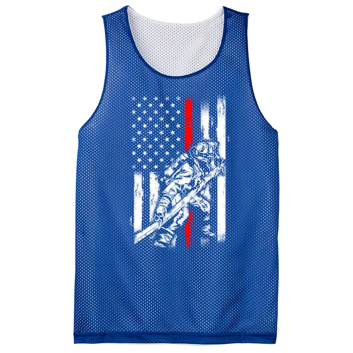 Firefighter American Flag For Us Fire Gift Mesh Reversible Basketball Jersey Tank