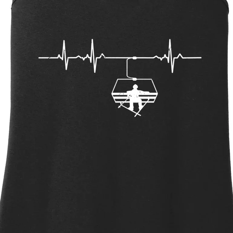 Funny Awesome Freestyle Skiing Heartbeat Ski Lovers Gift For Skier Ladies Essential Tank