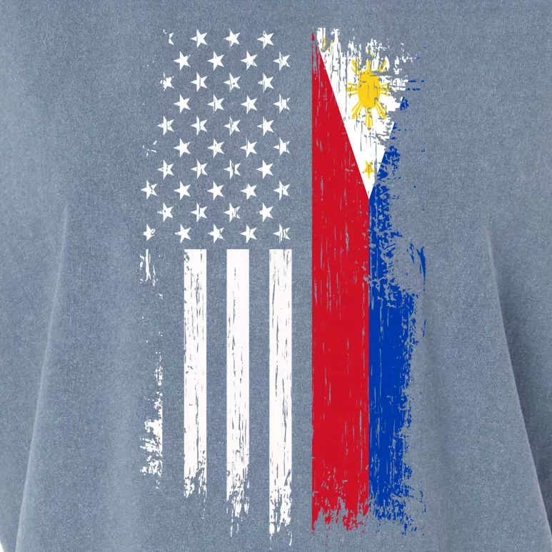 Filipino American Flag Gift Cool Gift Pride Philippines Gift Garment-Dyed Women's Muscle Tee