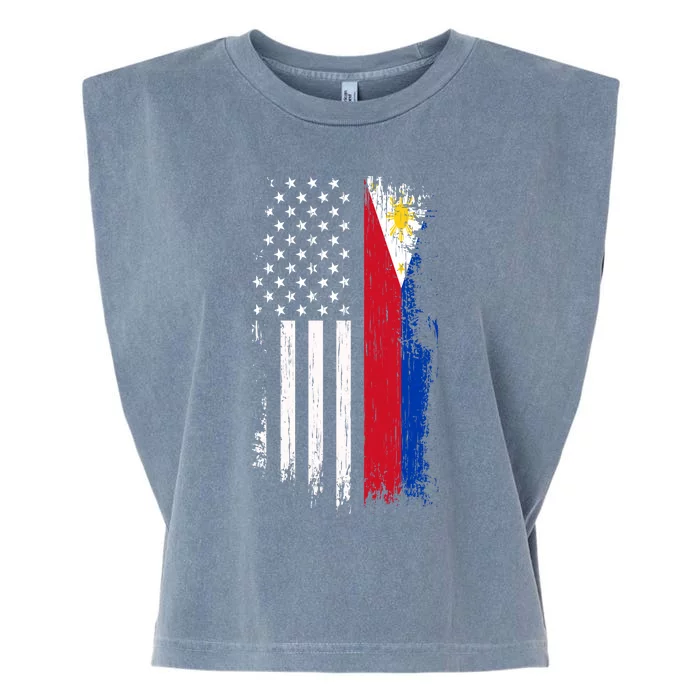 Filipino American Flag Gift Cool Gift Pride Philippines Gift Garment-Dyed Women's Muscle Tee