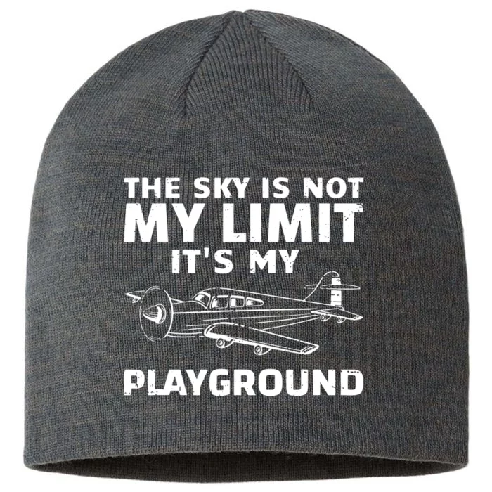 Funny Airplane For Men Women Aviation Pilot Airplane Lovers 8 1/2in Sustainable Knit Beanie