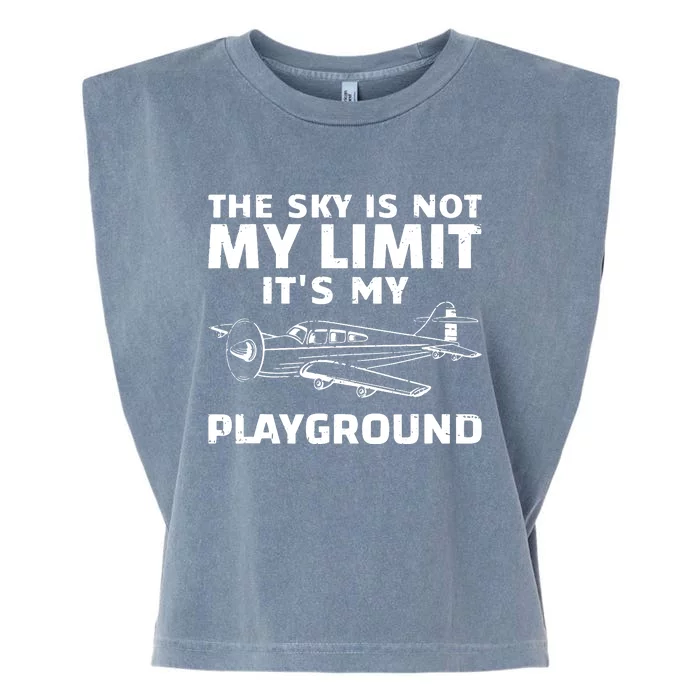 Funny Airplane For Men Women Aviation Pilot Airplane Lovers Garment-Dyed Women's Muscle Tee