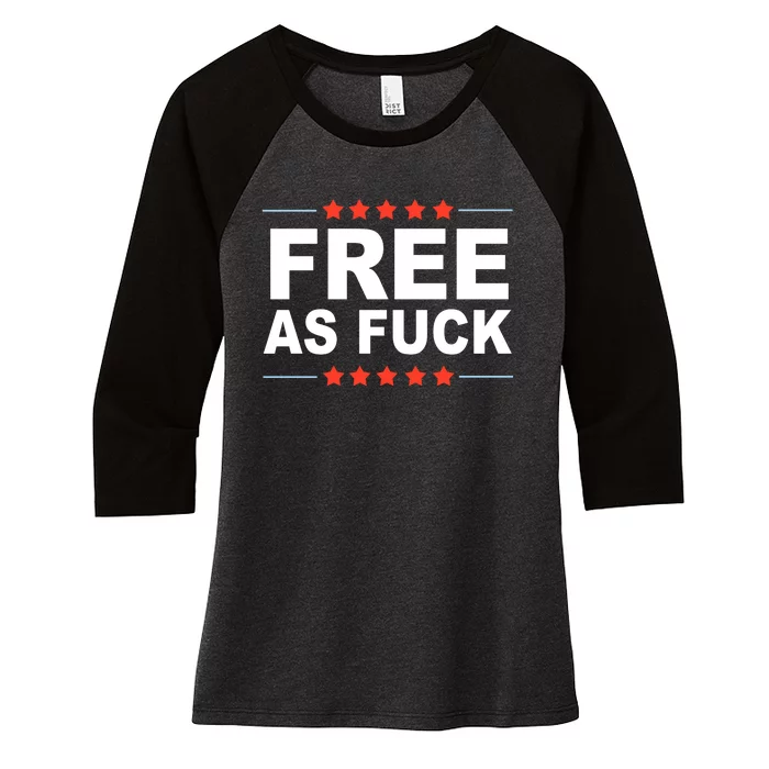 Free As Fuck Kyle Rittenhouse Women's Tri-Blend 3/4-Sleeve Raglan Shirt