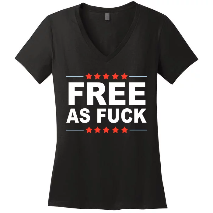 Free As Fuck Kyle Rittenhouse Women's V-Neck T-Shirt