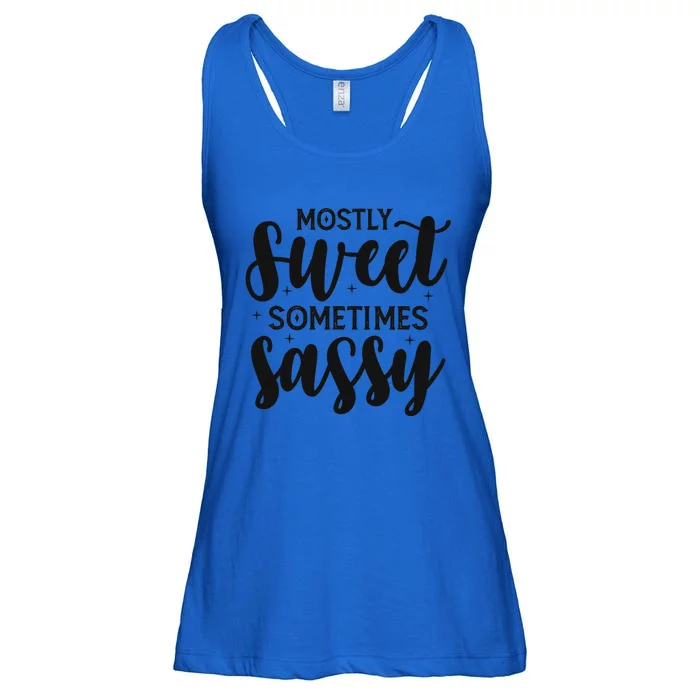 Funny And Feisty Mom Mostly Sweet Sometimes Sassy Ladies Essential Flowy Tank