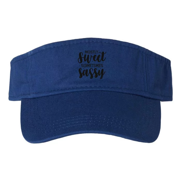 Funny And Feisty Mom Mostly Sweet Sometimes Sassy Valucap Bio-Washed Visor