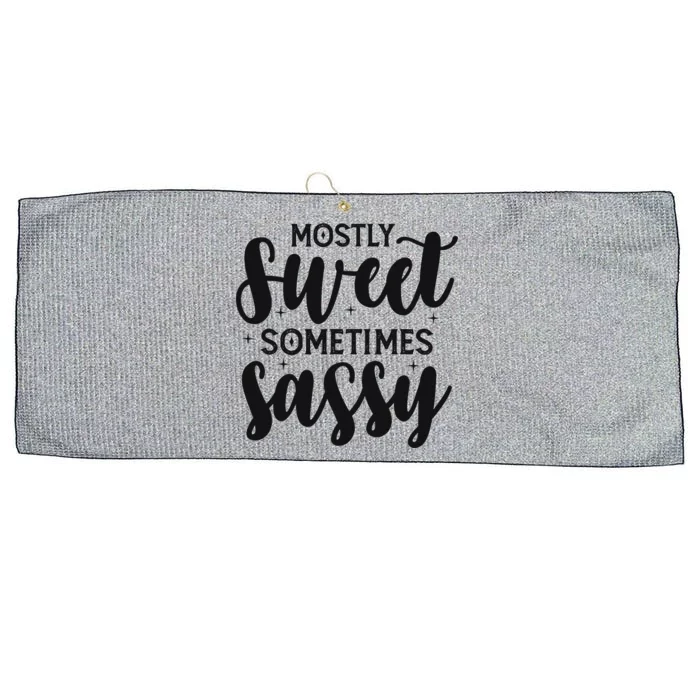 Funny And Feisty Mom Mostly Sweet Sometimes Sassy Large Microfiber Waffle Golf Towel