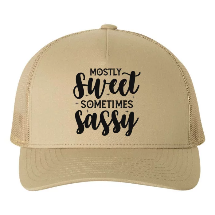 Funny And Feisty Mom Mostly Sweet Sometimes Sassy Yupoong Adult 5-Panel Trucker Hat