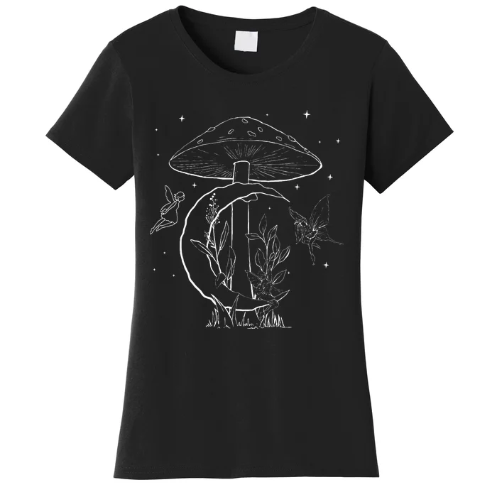 Fairycore Aesthetic Fairy Core Grunge Mushroom Moon Fairies Women's T-Shirt