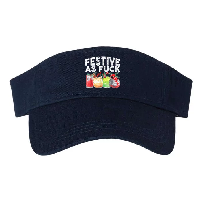 Festive As Fuck Funny Ugly Christmas Holiday Valucap Bio-Washed Visor