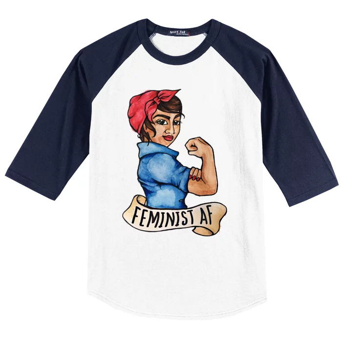 Feminist Af Funny Gift Black Feminists Baseball Sleeve Shirt